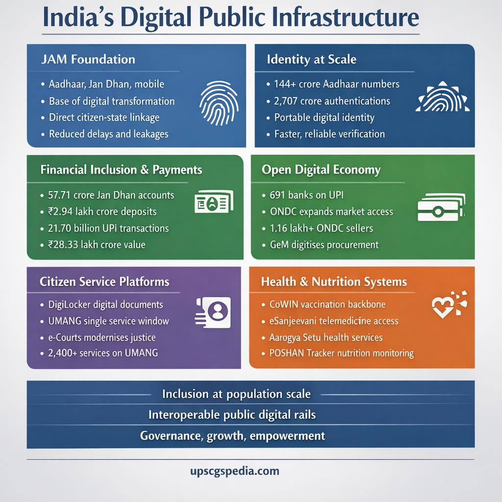 How India's digital public infrastructure transformed governance explained for upsc aspirants